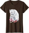 Mama Polar Bear and Baby Cub for Girls and Women T-Shirt - Brown
