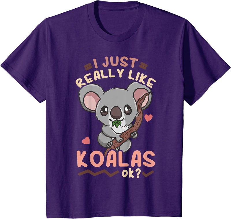 I Just Really Like Koalas Ok? Kids Koalas Koala Bear Australian T-Shirt - As Pictured