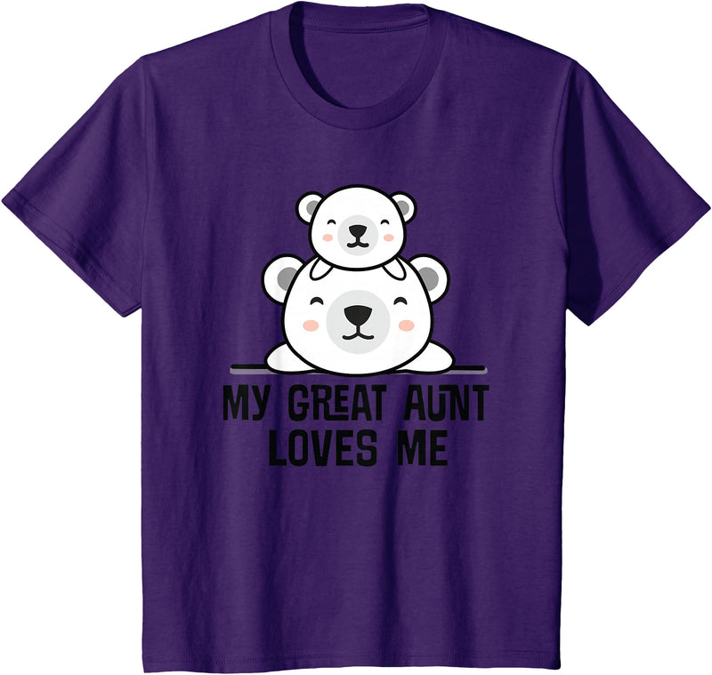 Homewise Shopper Great Aunt My Great Aunt Loves Me Bear T-Shirt - Purple