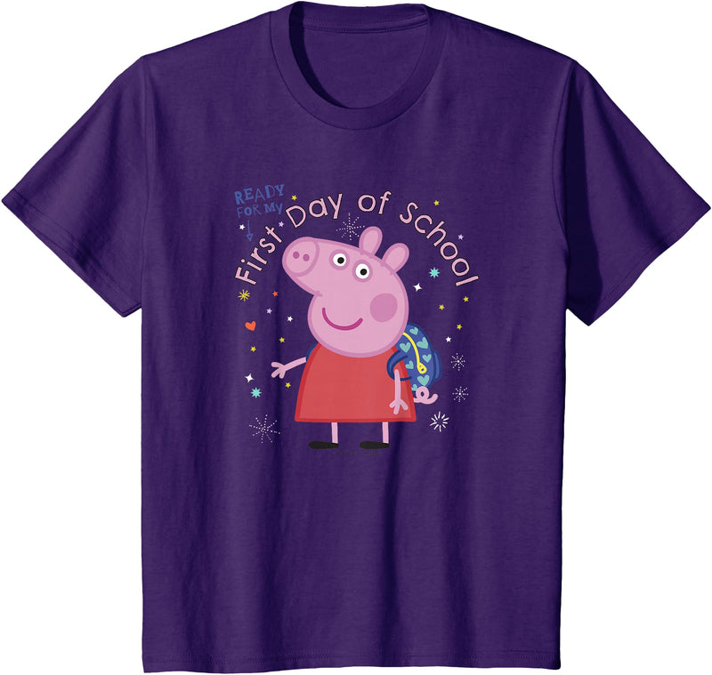 Peppa Pig First Day of School T-Shirt - Purple