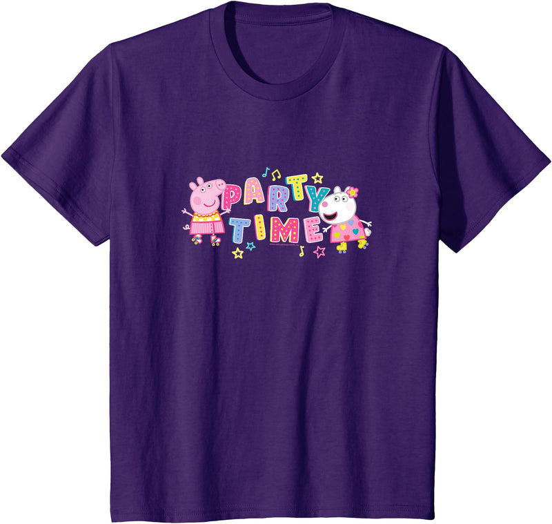 Peppa Pig Party Time Peppa & Suzy Logo Youth T-Shirt - Purple