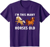 Kids 2 Years Old Girl Horses Old 2nd Birthday Kids T-Shirt - Purple