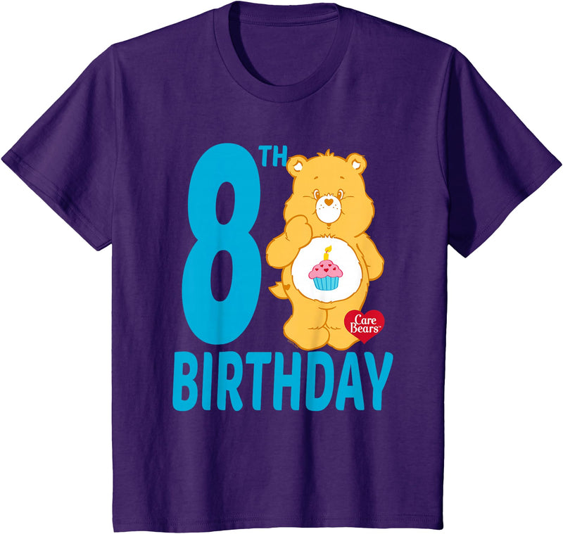 Care Bears Birthday Bear Celebrates A 8th Birthday T-Shirt - Purple