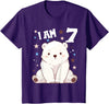 7 years old 7th birthday Polar Bear Kids 7 Years old 7 birthday Polar Bears Boy girl Polar Bear T-Shirt - Purple
