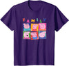 Peppa Pig Family Portrait Panels T-Shirt - Purple