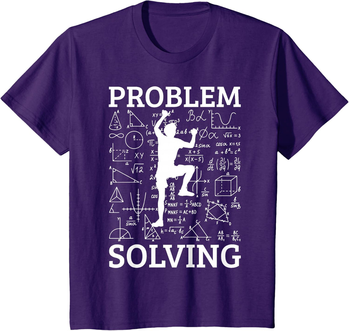 Climbing Problem Solving Rock Climber Bouldering Climb Wall T-Shirt - Purple