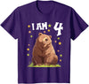 4 years old 4th birthday Bear Kids 4 Years old 4 birthday Bears Boy Girl Bear T-Shirt - Purple