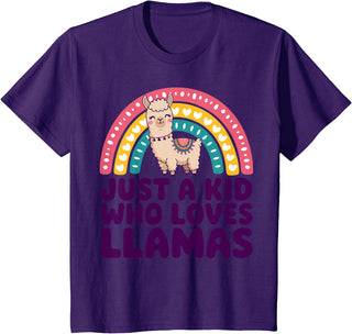 Kids Llama Shirts Childrens Llama Kids T-Shirt - Purple