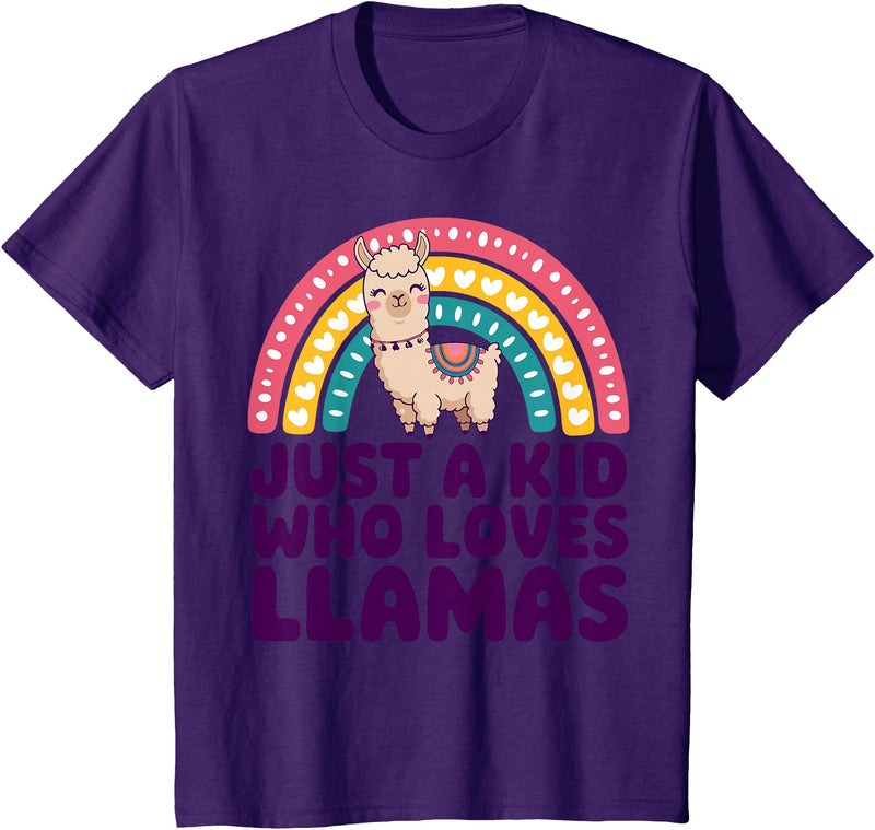 Kids Llama Shirts Childrens Llama Kids T-Shirt - Purple