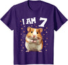 7 Years old 7 birthday Hamsters Boy Girl Hamster T-Shirt - Purple