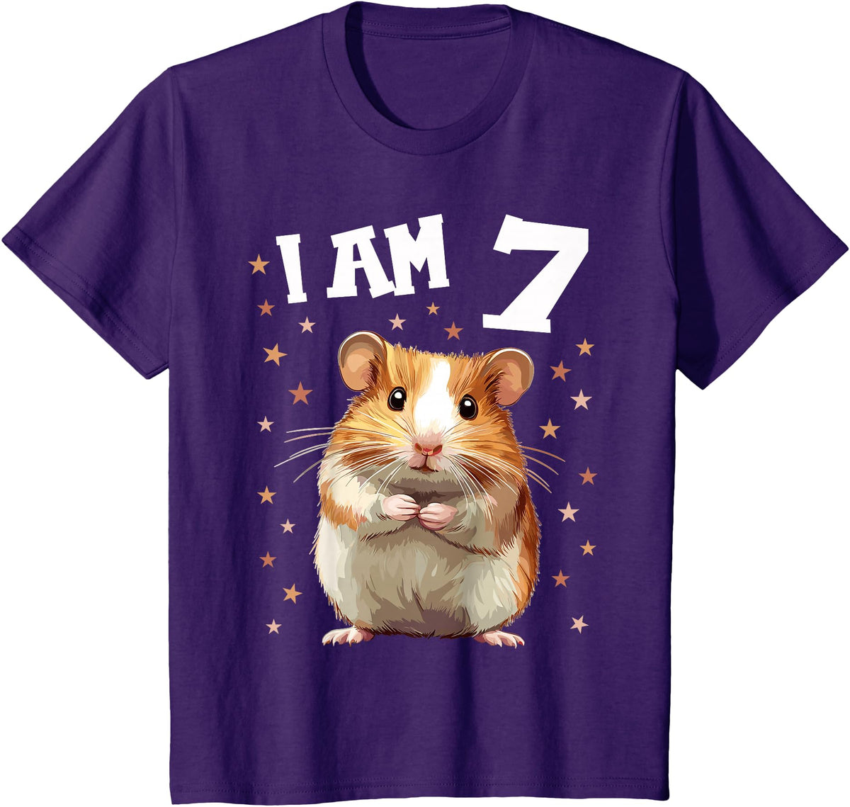 7 Years old 7 birthday Hamsters Boy Girl Hamster T-Shirt - Purple
