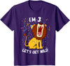 Safari Zoo Jungle Birhtday Gifts Outfits Kids 3 Year Old 3rd Birthday Party Lion T-Shirt - Purple