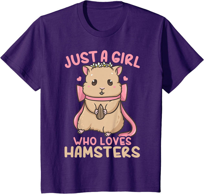 Kids Hamster Just A Girl Who Loves Hamsters T-Shirt - Purple