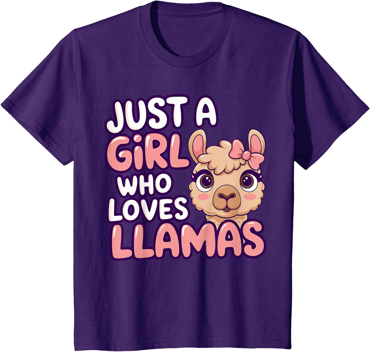 Kids Llama Shirts Girl Llama Kids T-Shirt - Purple
