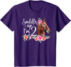 2 Year Old Horse Second Birthday Party 2nd Horse Birthday Two Year Old Girl Horses Birthday T-Shirt - Purple