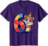 6th Birthday Hamster Kids T-Shirt - Purple