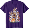 4th Birthday Bunny Rabbit Girl Birthday Age 4 T-Shirt in Purple