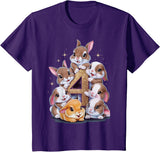 4th Birthday Bunny Rabbit Girl Birthday Age 4 T-Shirt in Purple