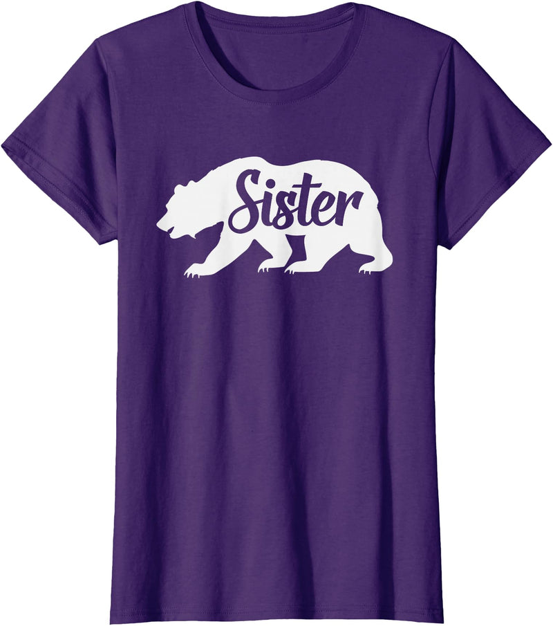 Matching Family Bear Gifts Sister Bear To Go With Mama and Papa Bear T-Shirt - Purple