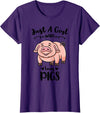Just A Girl Who Loves Pigs T-Shirt - Purple