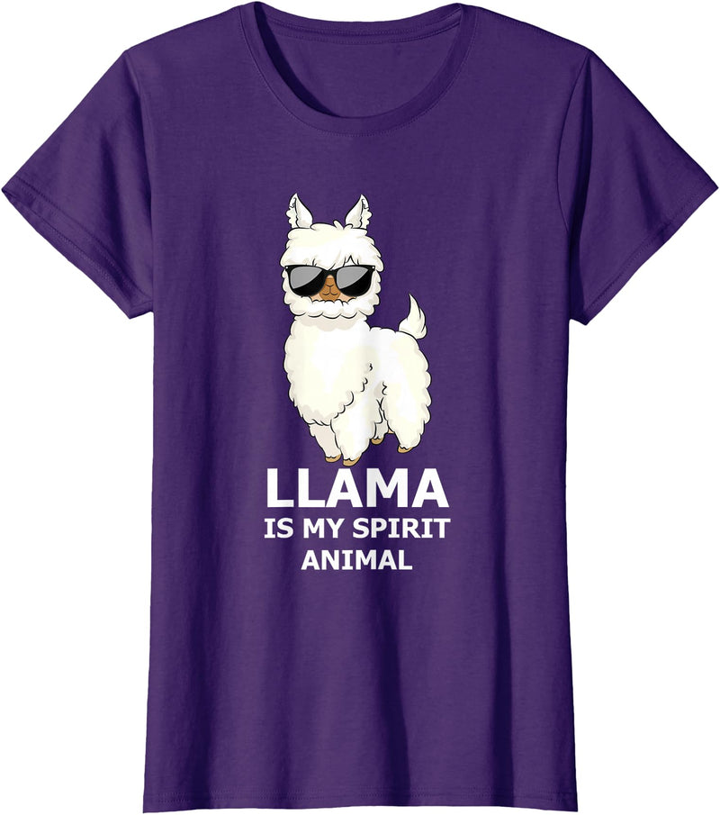 Llama Is My Spirit Animal - Funny Llama T-Shirt - Purple