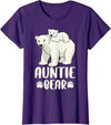 Polar Bear Family Art Creations Auntie Bear and Cub Polar Bear T-Shirt - Purple