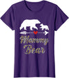 Bear Family Matching Leopard Happy Mother's Day Womens Mammy Bear Leopard Fun Mother's Day Bear Cub Matching Family T-Shirt - Purple