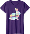 Grandma Bunny Rabbit Pastel Plaid Grandmother Easter T-Shirt in Purple