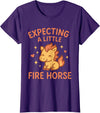 Chinese Zodiac Baby Shower Gifts Lunar New Year Expecting A Little Fire Horse Cute Funny Maternity T-Shirt - Purple