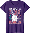 Im Just 10 Years Old Girl Who Loves Bunny Kids 10th Birthday T-Shirt in Purple
