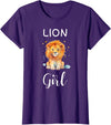 Lion Girl TShirtz & More Funny Lion Girl Shirt Artistic Cute Animal Lion Lover T-Shirt - Purple
