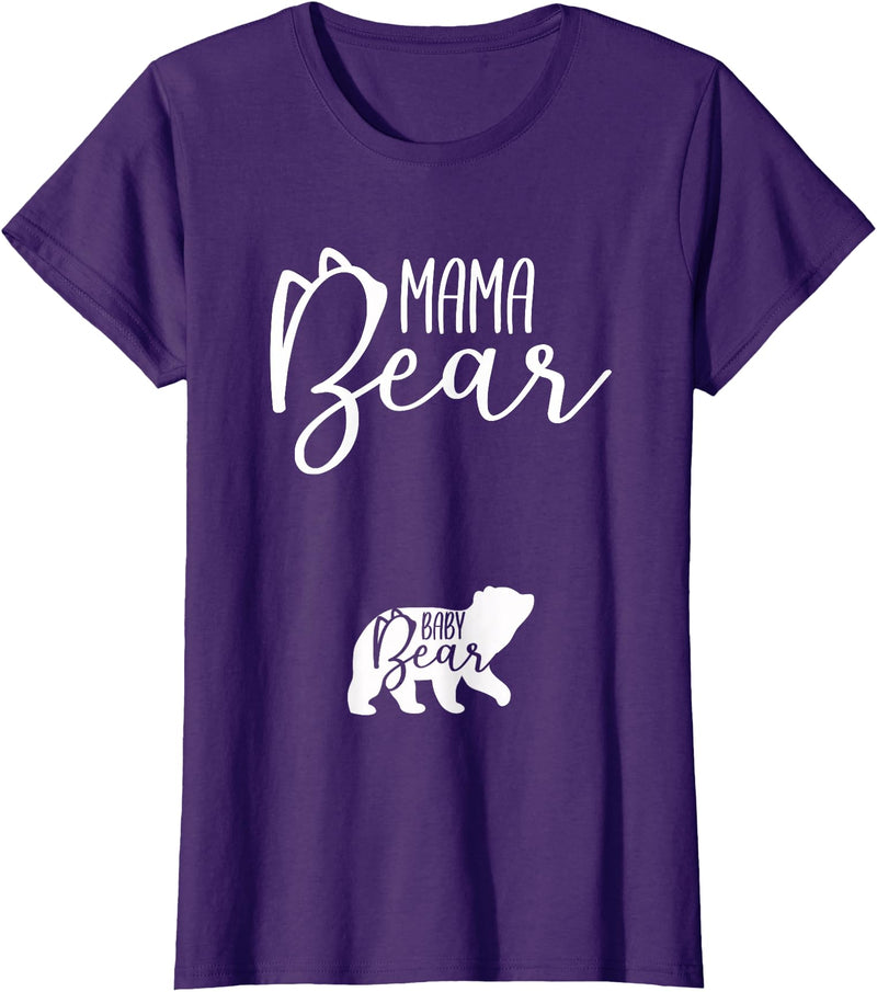 Awesome Matching Family Outfits Baby Bear - Mama Mommy New Mom Pregnancy Announcement Gift T-Shirt - Purple