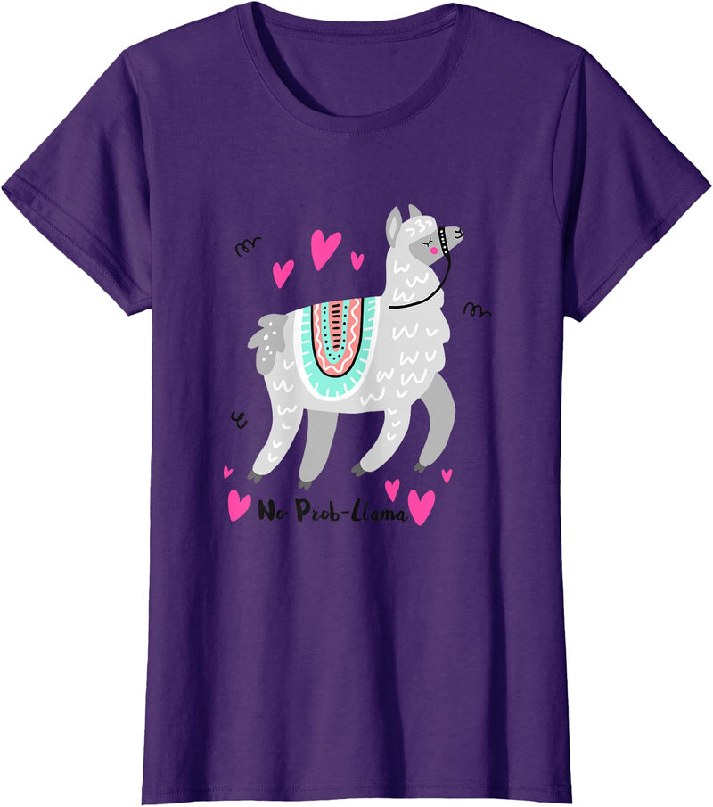 No Prob Llama - Funny Llama Alpaca Lover T-Shirt Gift Tshirt T-Shirt - Purple