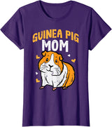 Guinea Pig Shirts For Men Women Kids Gift Guinea Pig Mom Cute Cavy Mama Mommy Mothers Day Animal Women T-Shirt - Purple