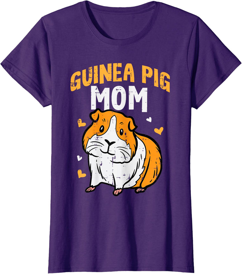 Guinea Pig Shirts For Men Women Kids Gift Guinea Pig Mom Cute Cavy Mama Mommy Mothers Day Animal Women T-Shirt - Purple