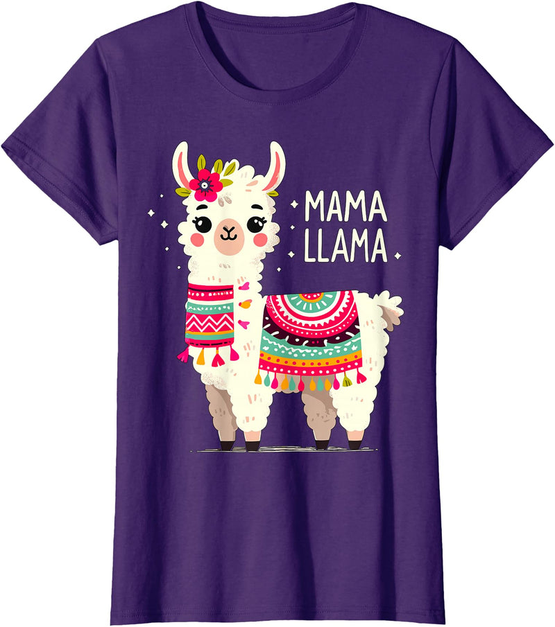 Magical and Funny Llama lover Gifts Mama Llama Mother's Day Birthday Party Mom Alpaca Llama T-Shirt - Purple