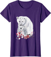 Mama Polar Bear and Baby Cub for Girls and Women T-Shirt - Purple