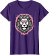 BALARI Cute Pink Lion Wild Animal Lion Lover Women Girls T-Shirt - Purple
