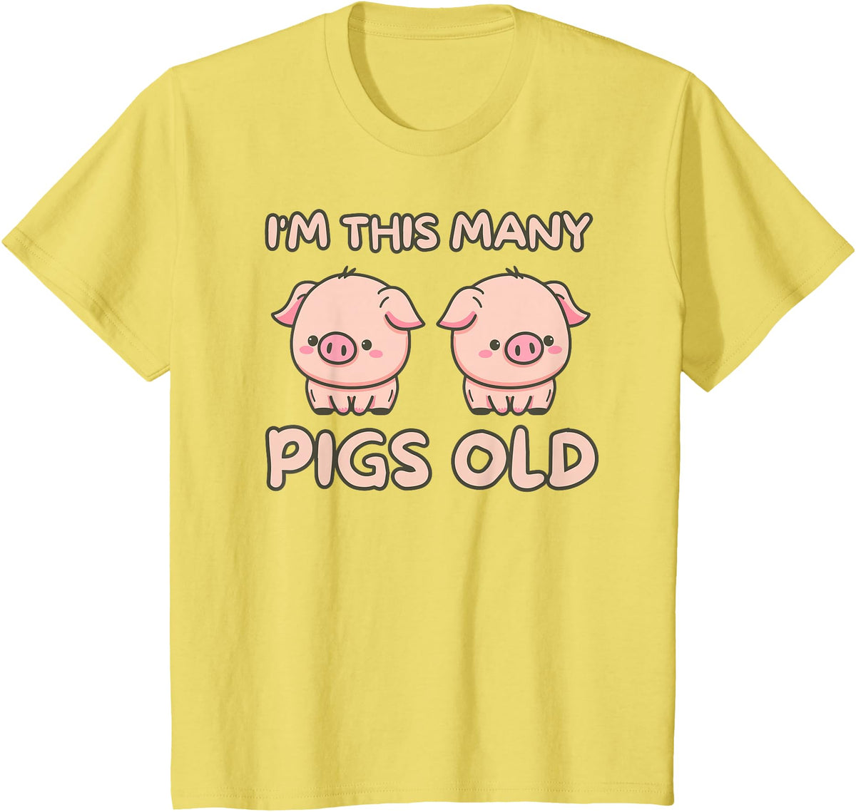 Pigs lover Birthday Gifts Toddler I'm This Many Pigs Old - 2nd Birthday Pig 2 Years Old Bday T-Shirt - Lemon Yellow