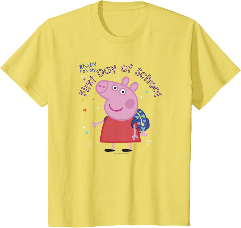 Peppa Pig First Day of School T-Shirt - Lemon Yellow