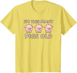 Pigs lover Birthday Gifts Toddler I'm This Many Pigs Old - 3rd Birthday Pig 3 Years Old Bday T-Shirt - Lemon Yellow