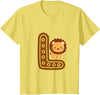Kids Alphabet Letters Letter L Cure Lion Alphabet Cute Animal Boys Girls T-Shirt - Lemon Yellow