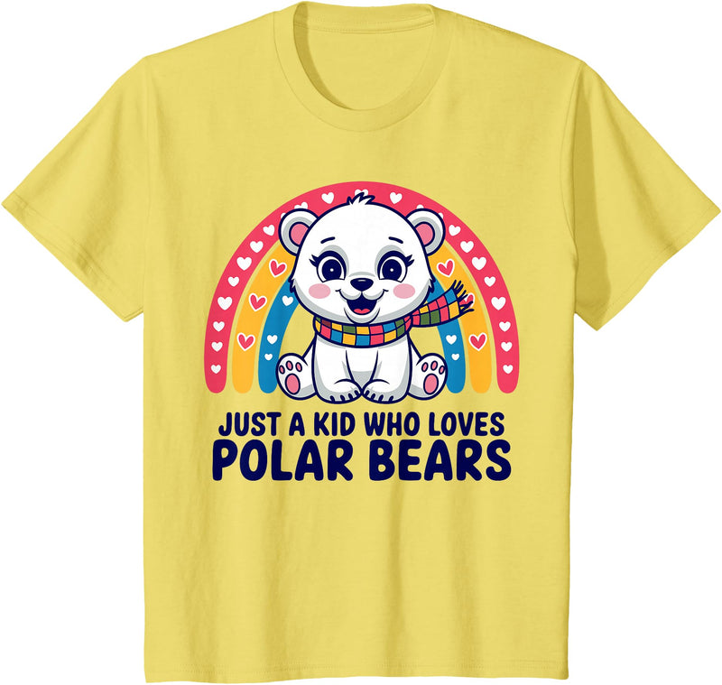 Kids Polar Bear Shirts Kids Children Polar Bear Kids T-Shirt - Lemon Yellow