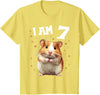 7 Years old 7 birthday Hamsters Boy Girl Hamster T-Shirt - Lemon Yellow