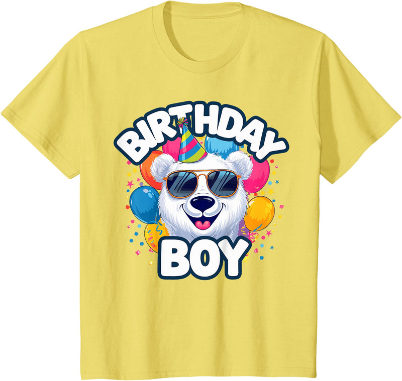 Kids Polar Bear Shirts Kids Birthday Boy Polar Bear Kids T-Shirt - Lemon Yellow