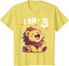 3 years old 3rd birthday Lion 3 Years old 3 birthday Lions Boy Girl Lion T-Shirt - Lemon Yellow