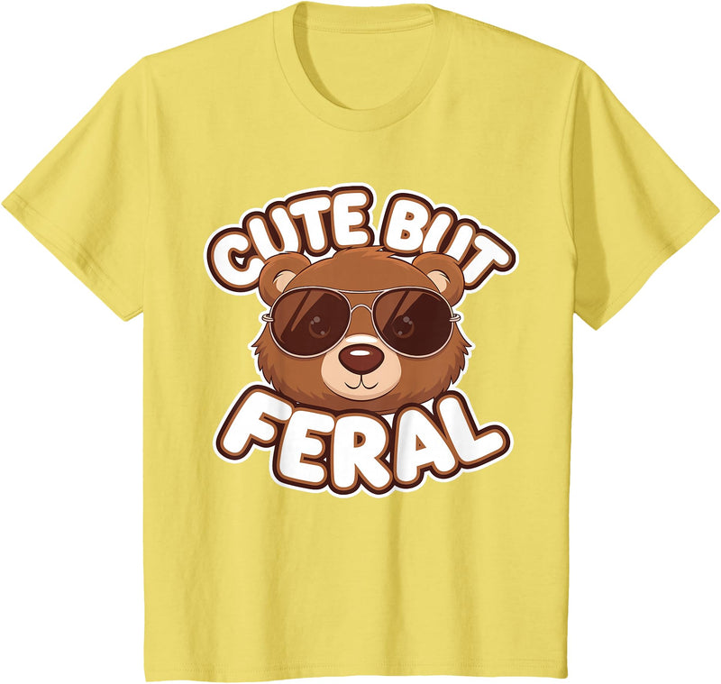 Kids Brown Bears Shirts Cute Brown Bear Kids T-Shirt - Lemon Yellow