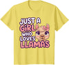 Kids Llama Shirts Girl Llama Kids T-Shirt - Lemon Yellow