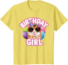 Girl Birthday Hamster Kids T-Shirt - Lemon Yellow