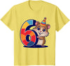 6th Birthday Hamster Kids T-Shirt - Lemon Yellow